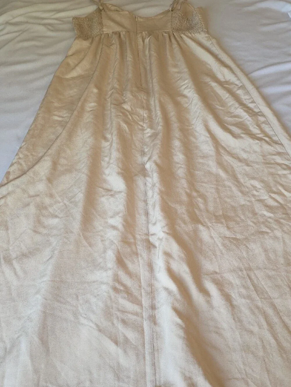 Amanda Uprichard Cream Spaghetti-Strap Maxi Dress